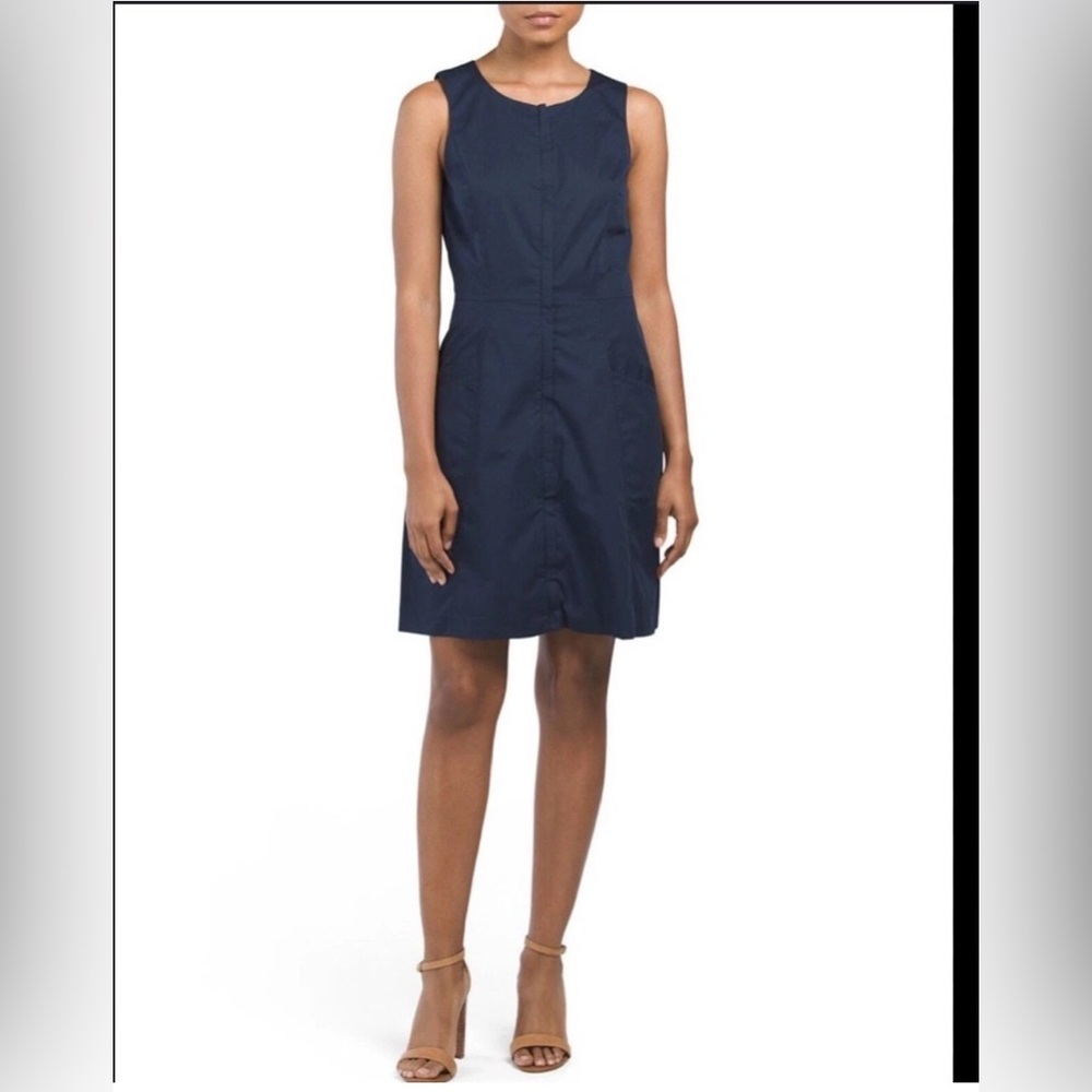 Theory Navy Sleeveless Midi Dress